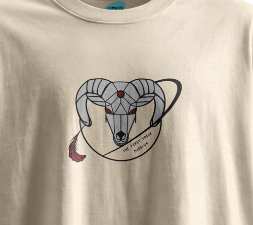 Aries Spark: Alabaster Edition - Kısa Kollu Krem Regular T- Shirt
