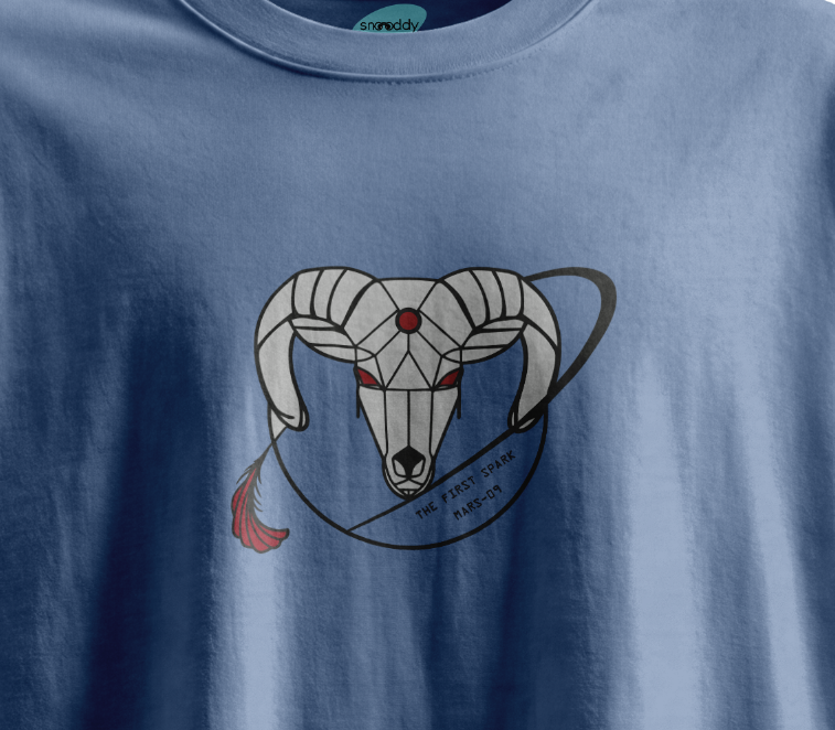 Aries Spark: Glacier Edition - Kısa Kollu Mavi Regular T- Shirt
