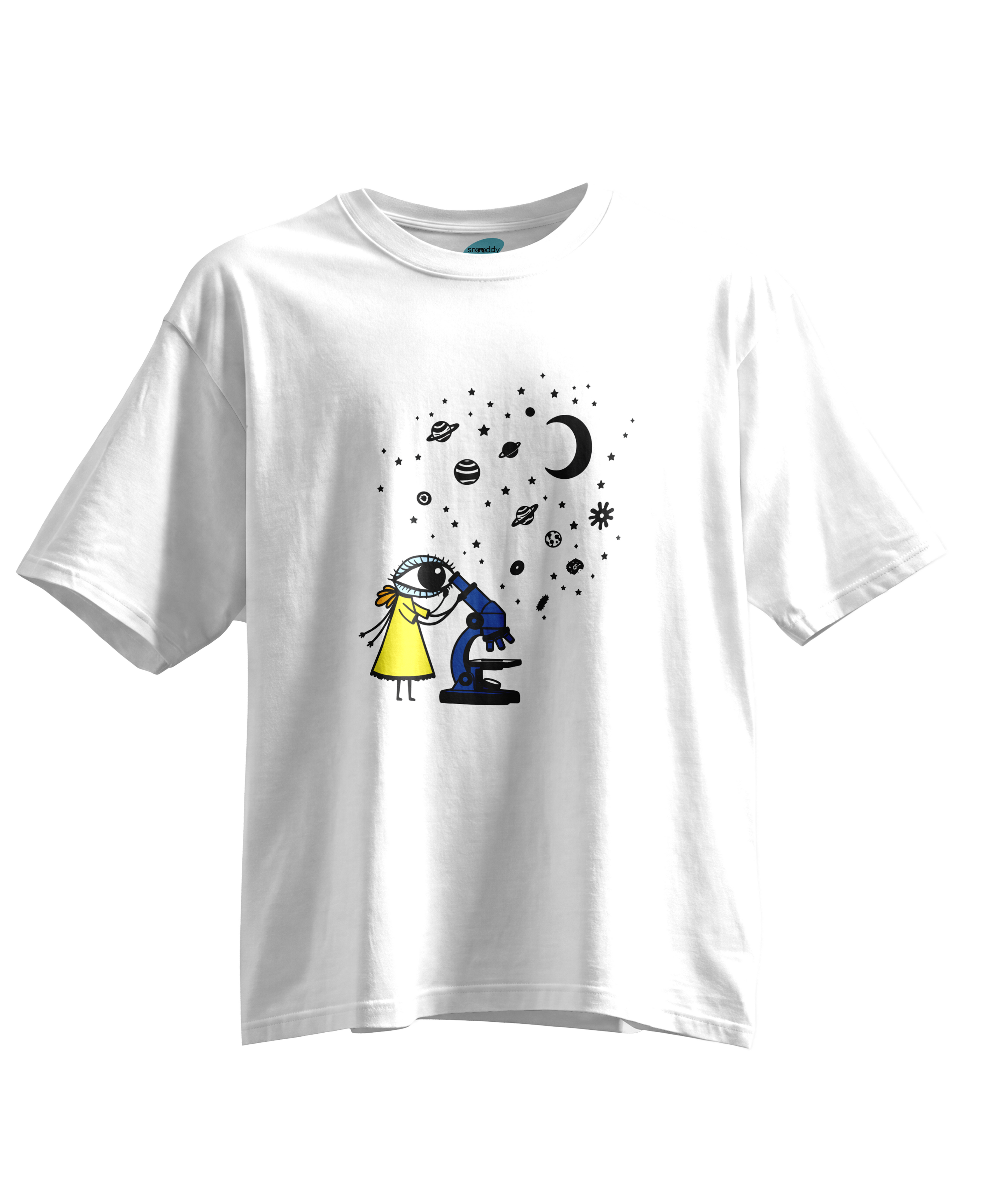 Microscopic Cosmos - Kısa Kollu Beyaz Regular T- Shirt