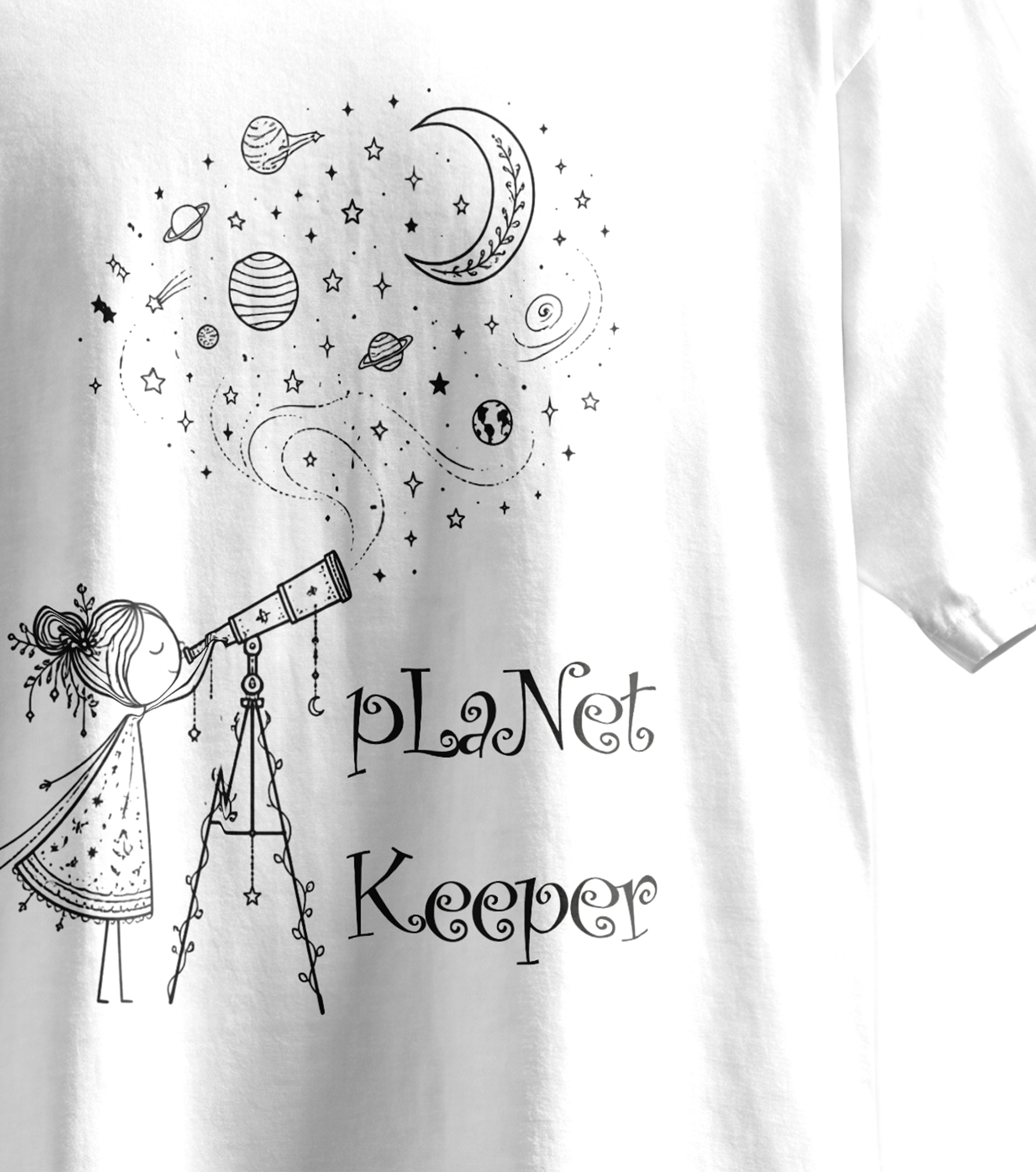 Celestial Dreamer - Kısa Kollu Beyaz Regular T- Shirt