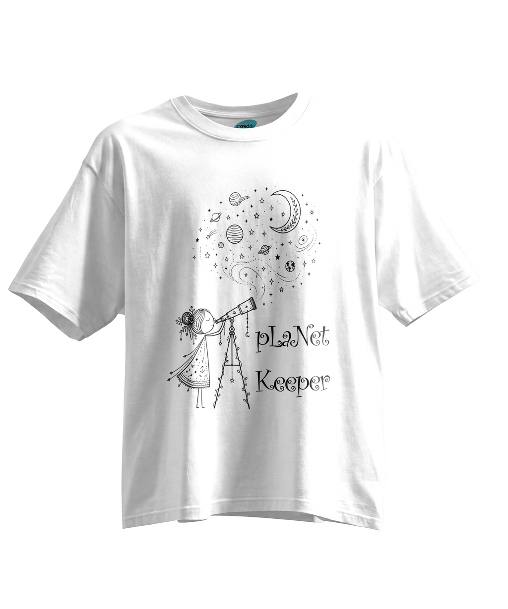 Celestial Dreamer - Kısa Kollu Beyaz Regular T- Shirt